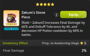 Zakum's Stone Piece artifact screenshot