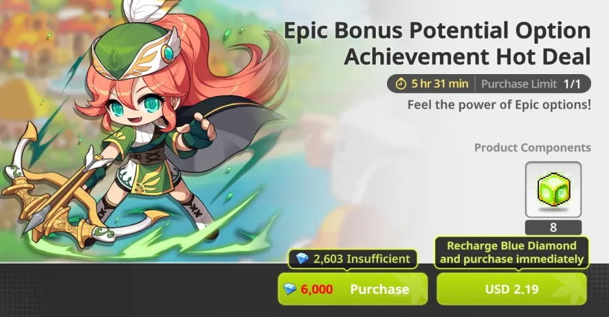 Epic bonus potential achievement