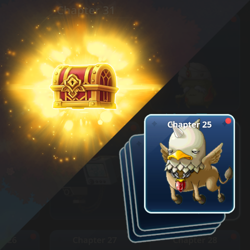 Hero's Journey screen with Journey Chest and chapter boss trails