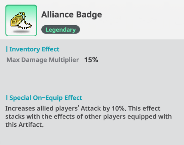 Alliance Badge artifact stat screenshot