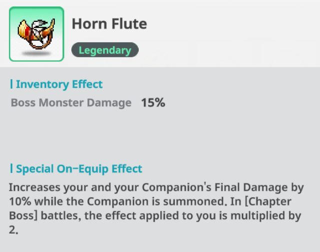 Horn Flute artifact stat screenshot